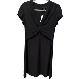 NEW Banana Republic 100% Silk Short Sleeve Black Dress Women's Size 8 Luxury NWT